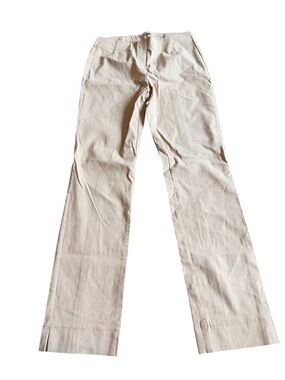 Stehmann Ina Stretch Pull-On Khaki Beige Pants Flattering Office Casual Size 4